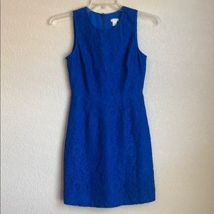 J. Crew Blue Lace Sleeveless Dress